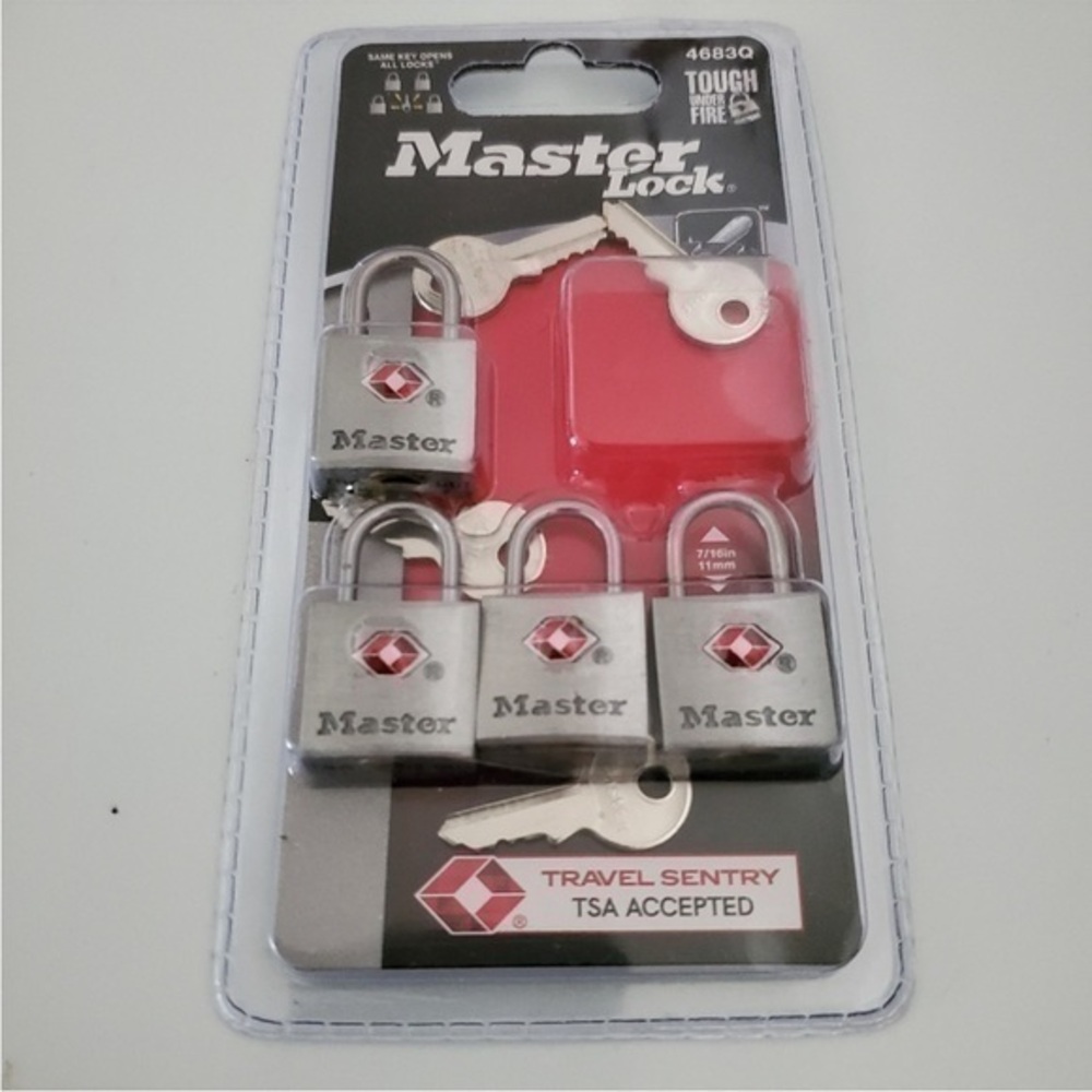 Master Lock 4 Travel TSA Approved Locks and Key